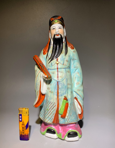 古玩陶瓷【平臺實物保真】民國晚期粉彩福星人物塑像拍賣,當(dāng)前價格688元