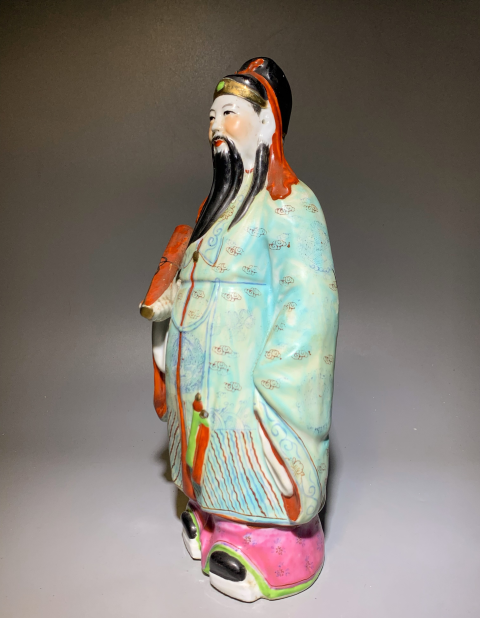 古玩陶瓷【平臺實物保真】民國晚期粉彩福星人物塑像拍賣,當(dāng)前價格688元