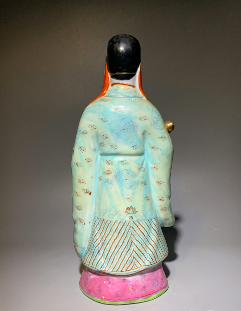 古玩陶瓷【平臺實物保真】民國晚期粉彩福星人物塑像拍賣,當(dāng)前價格688元