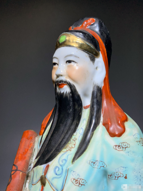 古玩陶瓷【平臺實物保真】民國晚期粉彩福星人物塑像拍賣,當(dāng)前價格688元