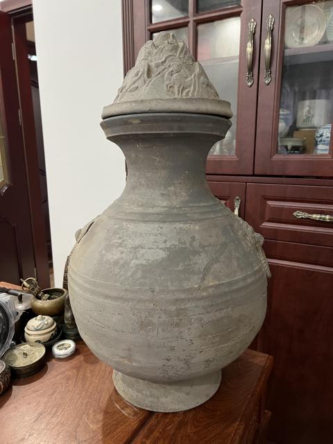 古玩陶瓷(帶保真卡)漢代雙鋪首博山壺拍賣,當前價格3999元