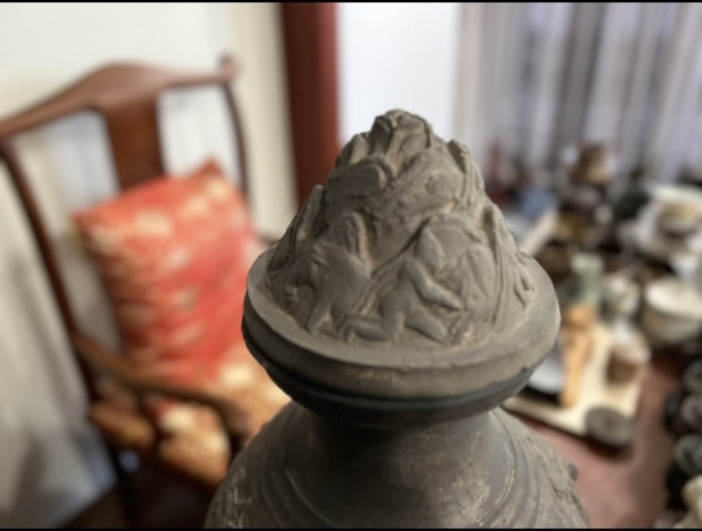 古玩陶瓷(帶保真卡)漢代雙鋪首博山壺拍賣,當前價格3999元