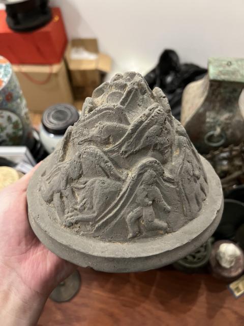 古玩陶瓷(帶保真卡)漢代雙鋪首博山壺拍賣,當前價格3999元