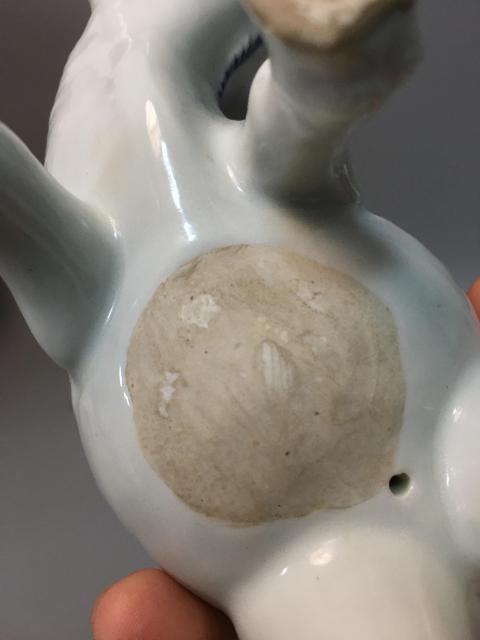 古玩陶瓷【稀有擺件】民國青花童子牧牛瓷塑拍賣，當前價格6260元