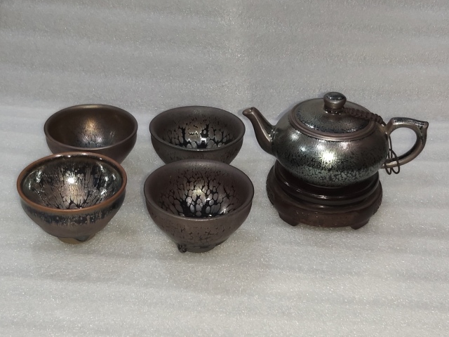 古玩雜項建窯茶壺、茶杯拍賣,當前價格880元