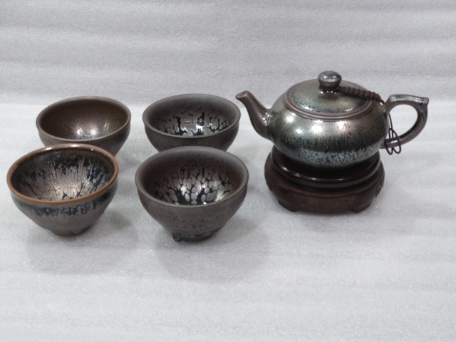 古玩雜項建窯茶壺、茶杯拍賣,當前價格880元