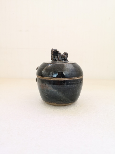 古玩陶瓷黑釉蓋罐拍賣,當前價格398元