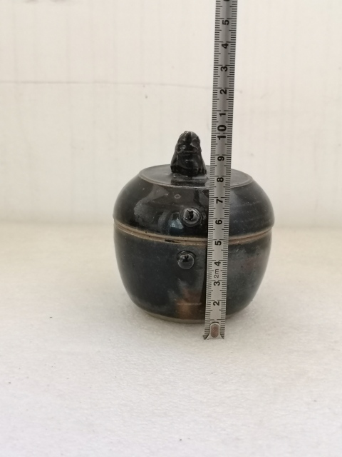 古玩陶瓷黑釉蓋罐拍賣,當前價格398元