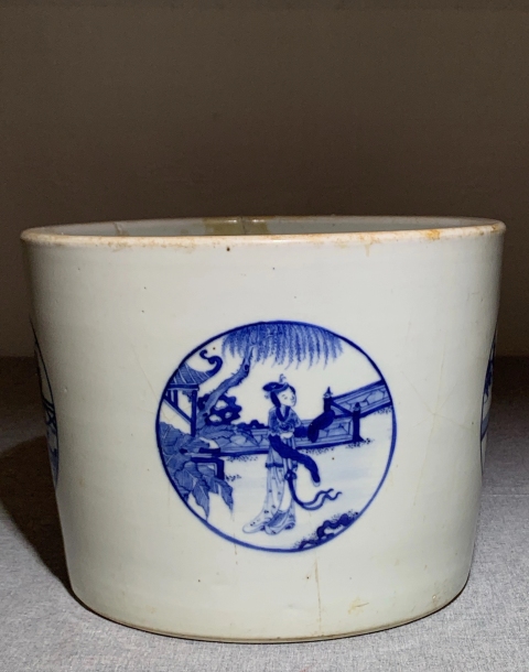古玩陶瓷清晚期青花四美筆海拍賣，當前價格3999元