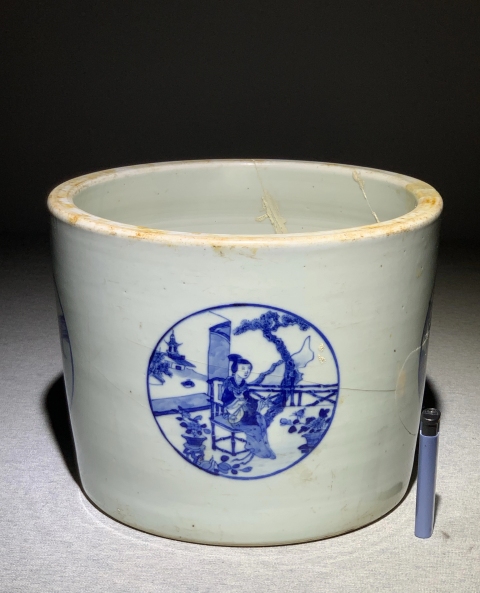 古玩陶瓷清晚期青花四美筆海拍賣，當前價格3999元