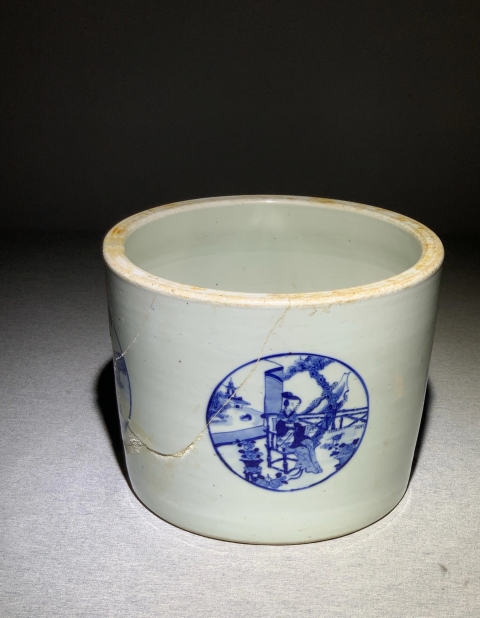 古玩陶瓷清晚期青花四美筆海拍賣，當前價格3999元