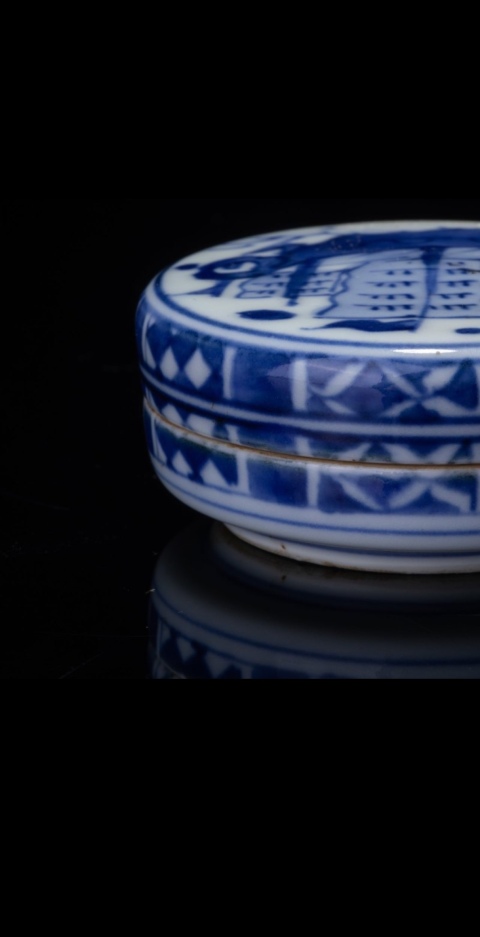 古玩陶瓷青花蓋盒拍賣,當前價格200元