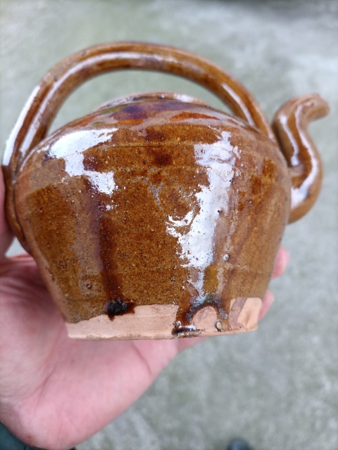 古玩陶瓷黃釉茶壺拍賣，當前價格300元