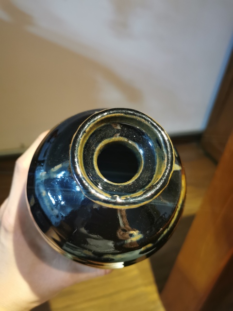古玩陶瓷清中早·黑釉雙系瓶拍賣,當前價格999元