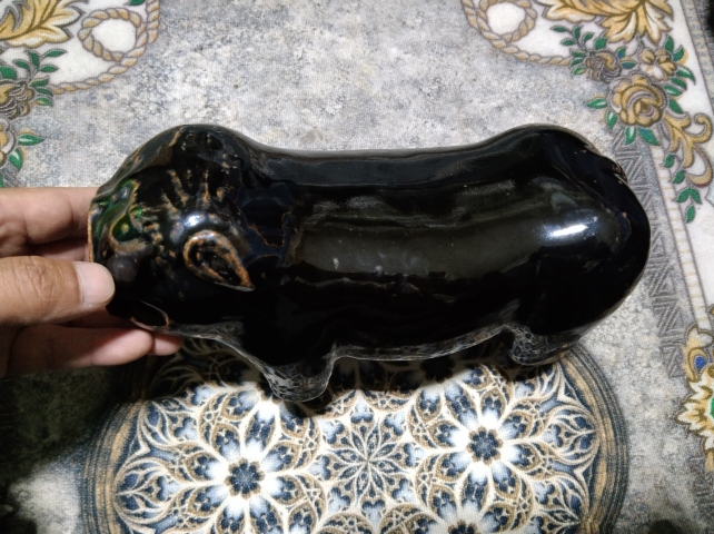 古玩陶瓷黑釉仿生瓷拍賣，當前價格2300元
