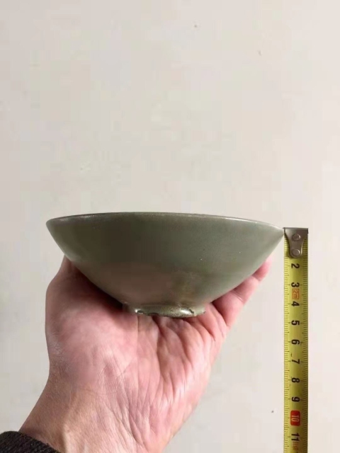 古玩陶瓷五代十國：宋：瓷母秘色青瓷雞心碗拍賣，當前價格50000元
