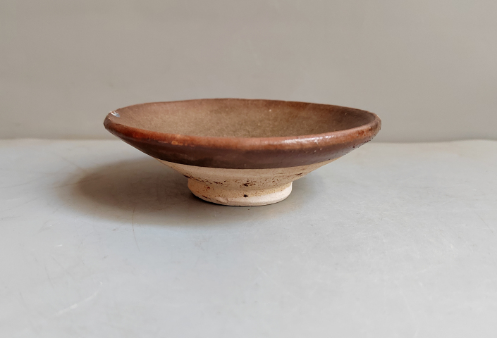 古玩陶瓷元末明初.磁州窯茶葉末釉斗笠盞拍賣,當前價格198元