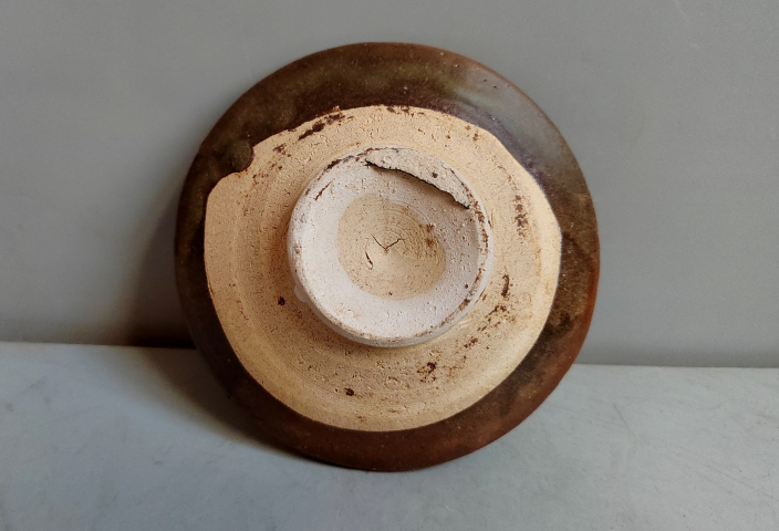 古玩陶瓷元末明初.磁州窯茶葉末釉斗笠盞拍賣,當前價格198元