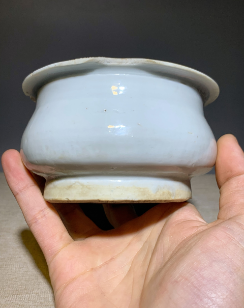 古玩陶瓷清中期德化窯白釉香爐拍賣,當(dāng)前價(jià)格399元