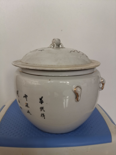 古玩陶瓷民國粉彩仙人故事圖蓋罐拍賣，當前價格2680元