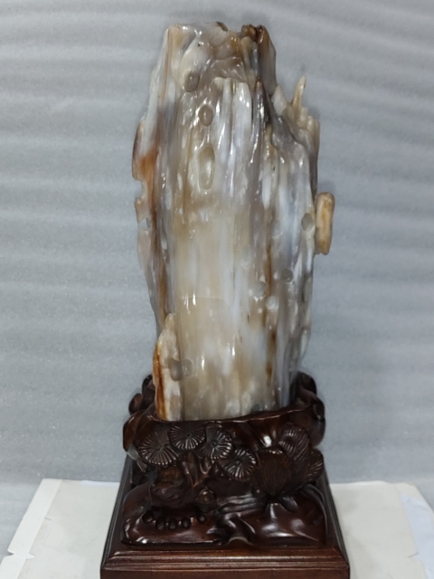 古玩雜項緬甸樹化玉擺件拍賣,當前價格5800元