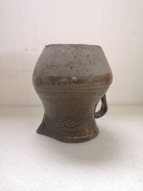 古玩陶瓷醬釉印花鳥紋花澆拍賣，當(dāng)前價格680元