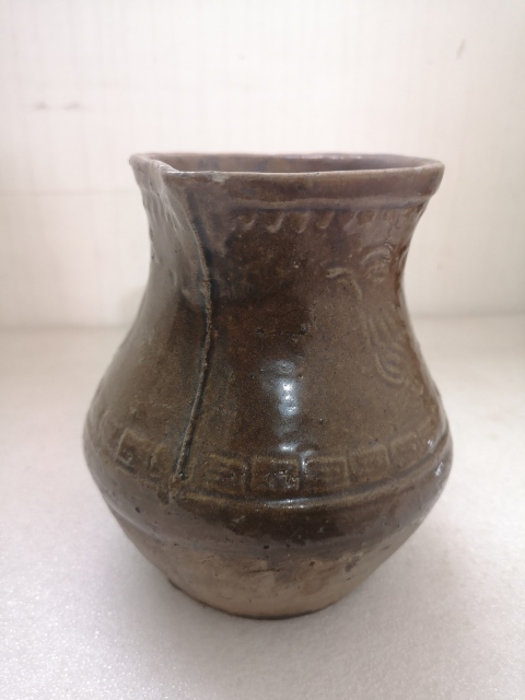 古玩陶瓷醬釉印花鳥紋花澆拍賣，當(dāng)前價格680元