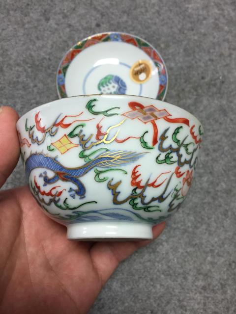 古玩陶瓷青花五彩蓋碗拍賣,當前價格2999元