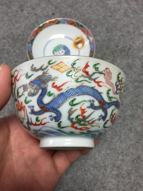 古玩陶瓷青花五彩蓋碗拍賣,當前價格2999元
