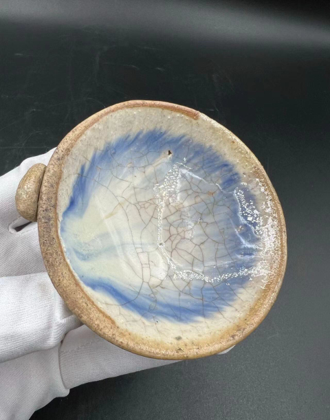 古玩陶瓷收藏精品窯變釉油燈拍賣，當前價格1680元