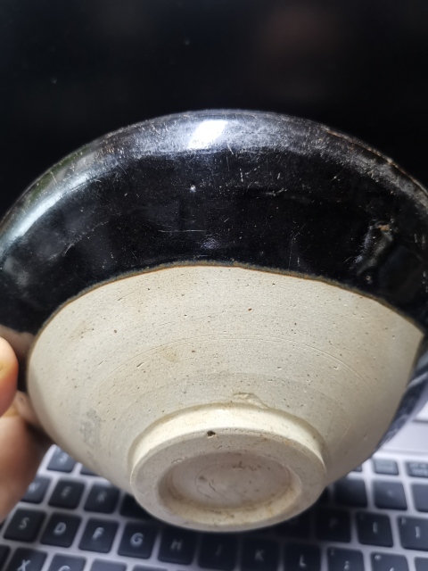 古玩陶瓷耀州窯黑釉大碗拍賣,當前價格4600元