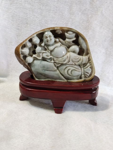 古玩雜項(xiàng)翡翠雕刻彌勒佛擺件拍賣(mài),當(dāng)前價(jià)格3998元