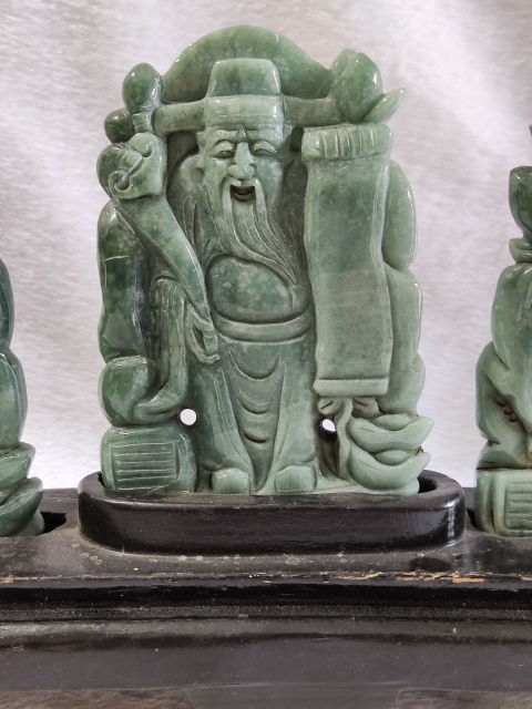古玩雜項翡翠雕福祿壽三星擺件拍賣,當前價格6888元