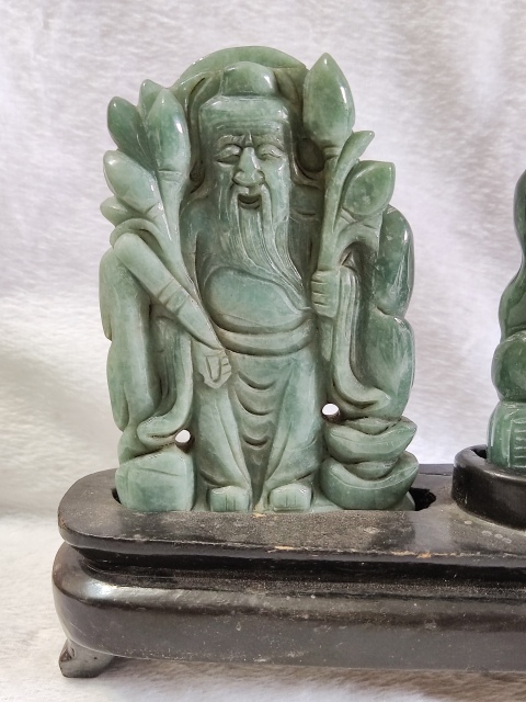 古玩雜項翡翠雕福祿壽三星擺件拍賣,當前價格6888元