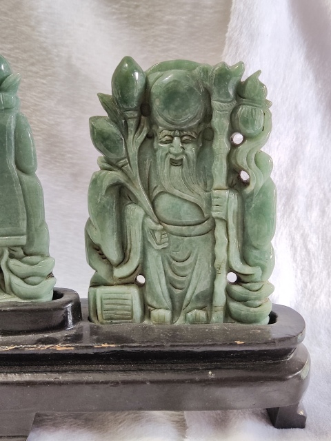古玩雜項翡翠雕福祿壽三星擺件拍賣,當前價格6888元