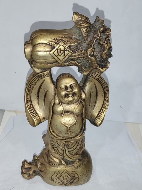 古玩雜項白銅彌勒佛擺件拍賣，當(dāng)前價格288元