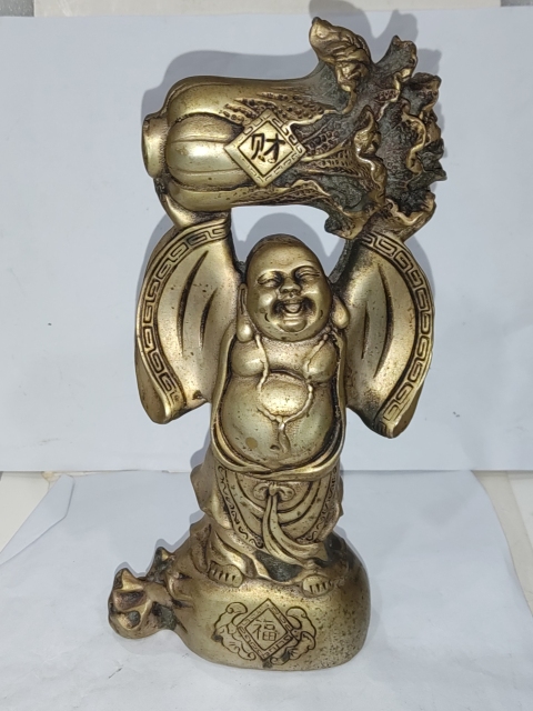 古玩雜項白銅彌勒佛擺件拍賣，當(dāng)前價格288元