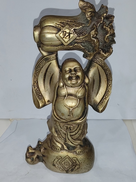 古玩雜項白銅彌勒佛擺件拍賣，當(dāng)前價格288元