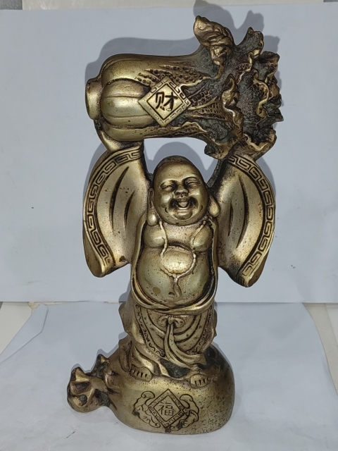古玩雜項白銅彌勒佛擺件拍賣，當(dāng)前價格288元