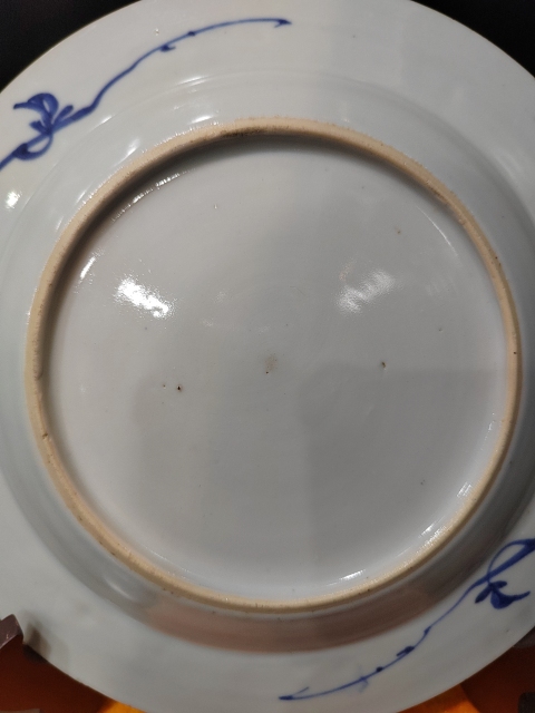 古玩陶瓷清康熙花卉紋青花盤拍賣，當前價格2000元