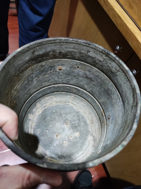 古玩雜項清代刻畫金玉滿堂銅香爐拍賣,當前價格2300元