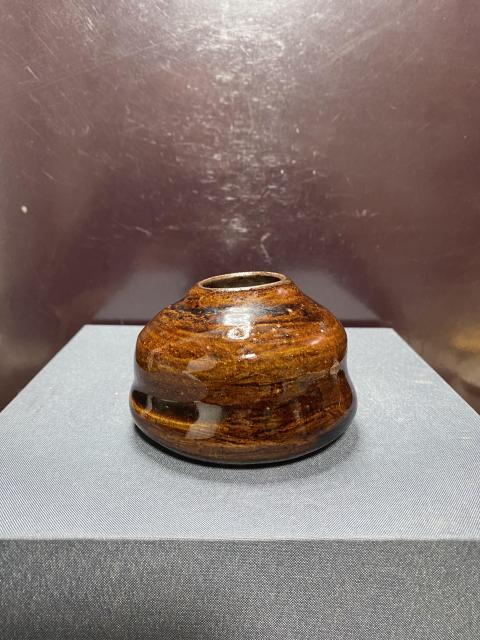 古玩陶瓷清代.紫金釉葫蘆形水盂拍賣，當前價格2880元