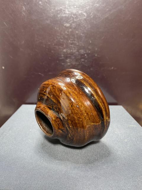 古玩陶瓷清代.紫金釉葫蘆形水盂拍賣，當前價格2880元