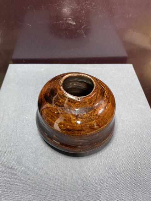 古玩陶瓷清代.紫金釉葫蘆形水盂拍賣，當前價格2880元