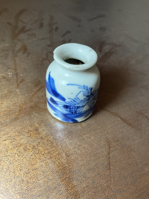 古玩陶瓷青花山水紋水盂拍賣,當前價格800元