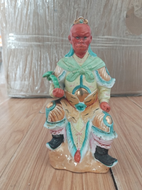 古玩陶瓷文財神像彩瓷瓷塑拍賣，當前價格999元