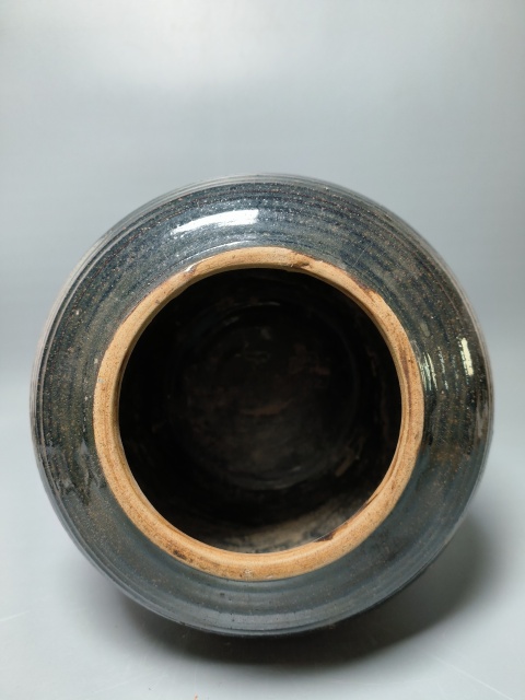 古玩陶瓷清代?磁州窯黑釉罐拍賣,當前價格630元
