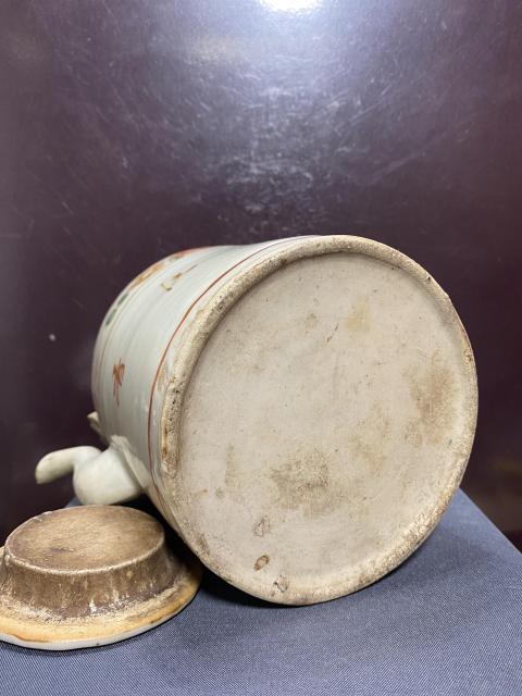 古玩陶瓷清,紅綠彩提梁壺拍賣,當前價格2200元