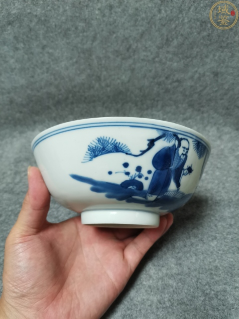 古玩陶瓷清晚期-大清康熙年制款三星高照圖青花碗拍賣，當前價格1800元