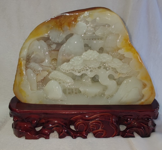 古玩雜項和田玉雕山子擺件拍賣，當前價格39988元